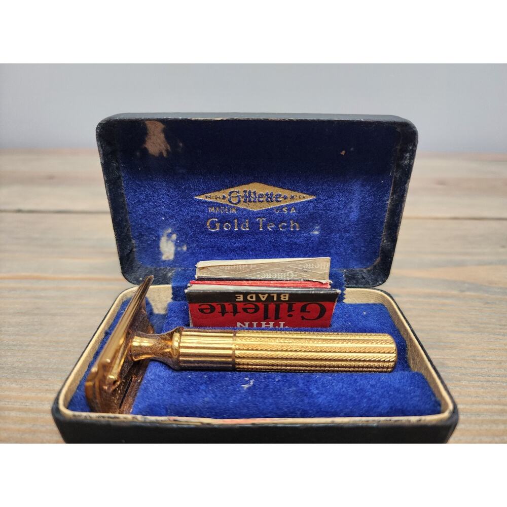 Gillette Gold Tech Double Edge Safety Razor Set - Picture 2 of 8